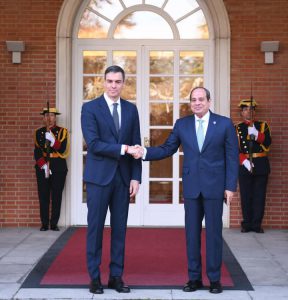 لقاء الرئيس السيسي، اليوم في العاصمة الأسبانية "مدريد" مع بيدرو سانشيز رئيس الحكومة الأسبانية 4 FB IMG 1739973481887