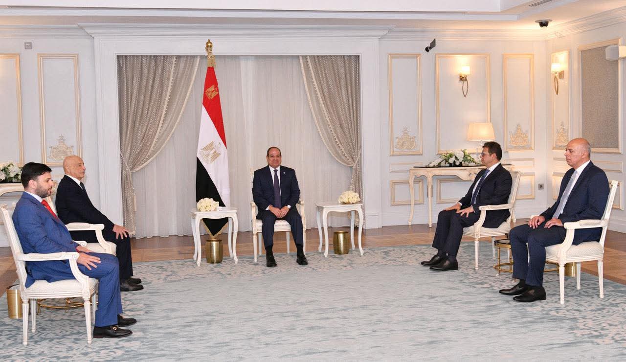 استقبل الرئيس  السيسي، اليوم، المستشار عقيلة صالح، رئيس مجلس النواب الليبي