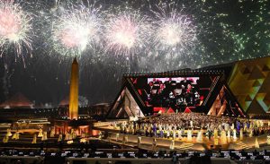 الرئيس السيسي والسيدة انتصار السيسي يشهدان احتفالية افتتاح المتحف المصري الكبير 4 FB IMG 1762078447084